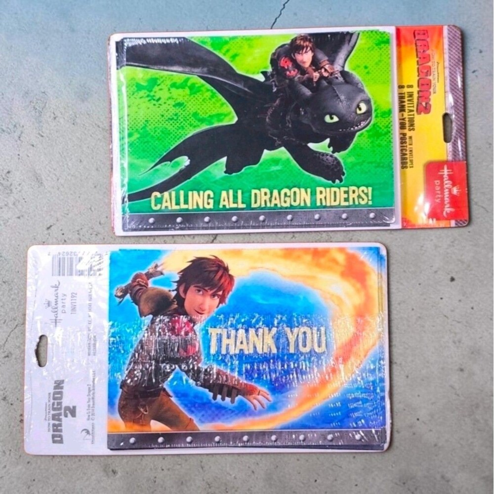 Hallmark How to Train Your Dragon 2 Party Invitations Thank You Postcards 16ct